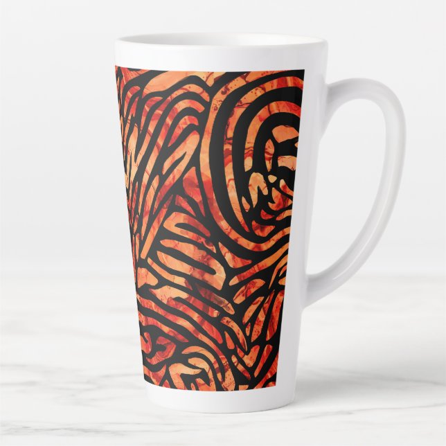 Reddish Brown Zebra Strape Design Milchtasse (Rechts)