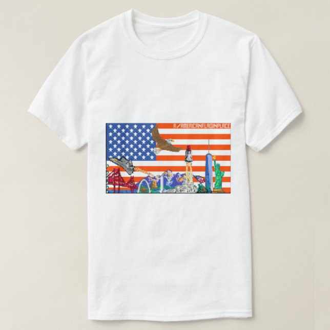 Reddit R Place Usa Flag T-Shirt (Design vorne)