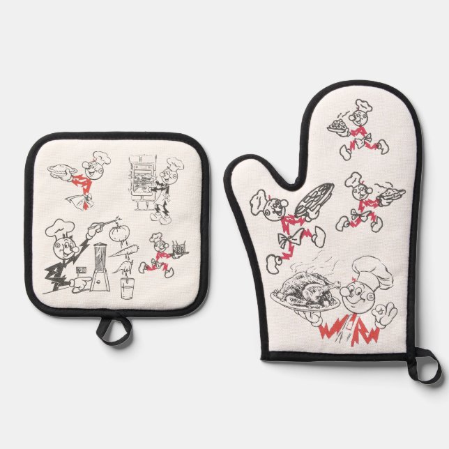 Reddy Kilowatt Ofenhandschuh & Topflappen-Set (Vorderseite)