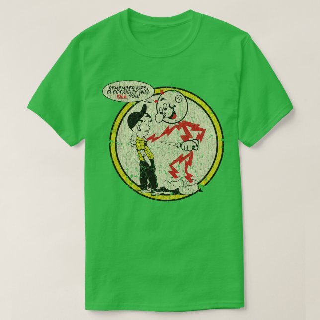 Reddy Kilowatt Remember KidsElectricity Will Kill  T-Shirt (Design vorne)