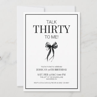 Rede 30 mit Me 30 Black Modern Birthday Party Einladung