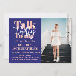 Rede 30 mit mir 30. Geburtstag Party Foto Einladun Einladung