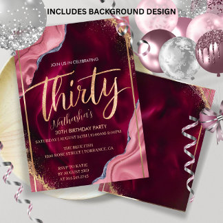 Rede 30 mit mir 30. Geburtstagsfeier Party Einladu Einladung