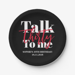 Rede 30 mit mir Modernes 30. Geburtstags-Party Pappteller