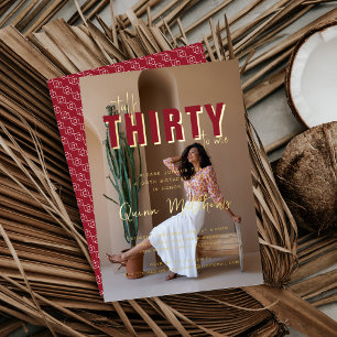 Rede dreißig mit mir   30. Geburtstag Party Foto Folieneinladung