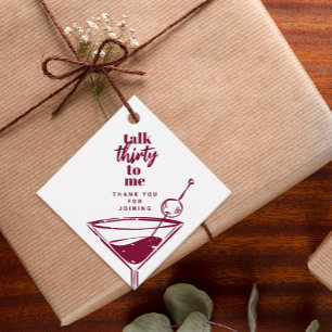 Rede dreißig mit mir, 30. Geburtstags Cocktail Whi Geschenkanhänger