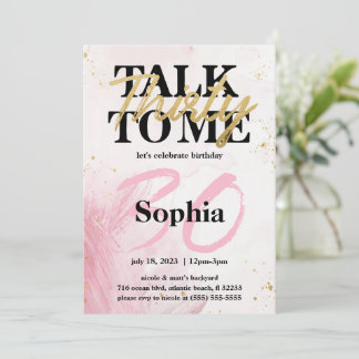 Rede dreißig mit mir, 30. Geburtstagskarte Einladung