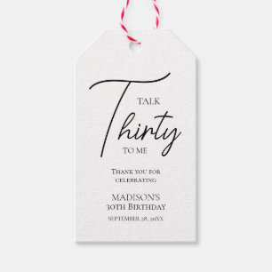 Rede dreißig mit mir am 30. Schwarz & Weiß Geburts Geschenkanhänger