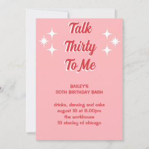 Rede dreißig mit mir pink polka Punkt Geburtstagse Einladung