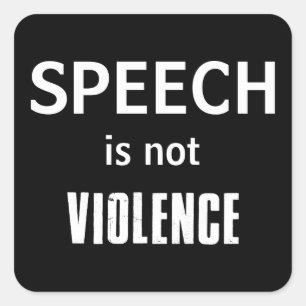 Rede ist keine Gewalt Quadratischer Aufkleber