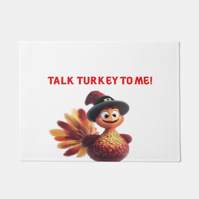 Rede mit mir Klartext Lustiges Thanksgiving-Design Fußmatte (Vorderseite)