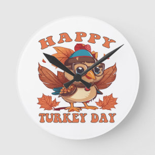 rede mit mir Klartext zu Thanksgiving Runde Wanduhr