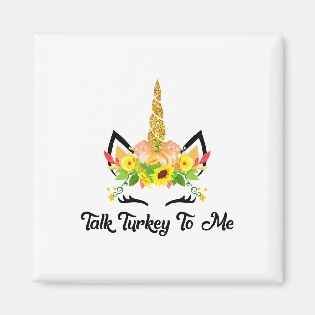 Rede mit mir Tacheles Einhorn Erntedankfest  Magnet (Vorne)
