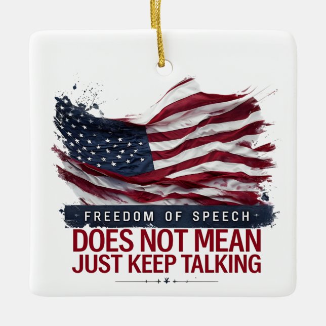 Redefreiheit ist nicht Gemein, nur zu Behalt zu re Keramikornament (Vorderseite)