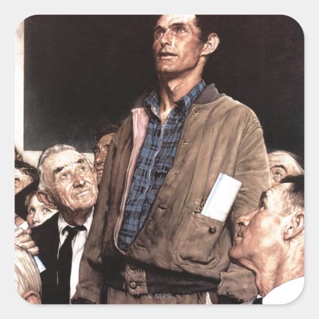 Redefreiheit Quadratischer Aufkleber (Vorderseite)