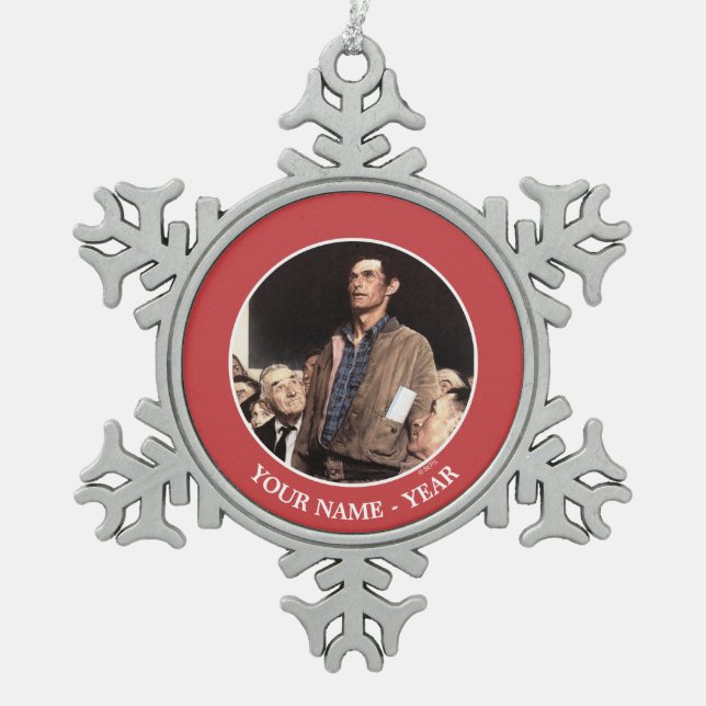 Redefreiheit Schneeflocken Zinn-Ornament (Vorderseite)