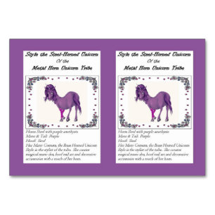 Reden Sie die gehörnte Einhorn-StahlTrading Card Tischnummer