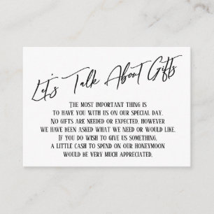 Reden wir über Geschenke und Handschriften Begleitkarte