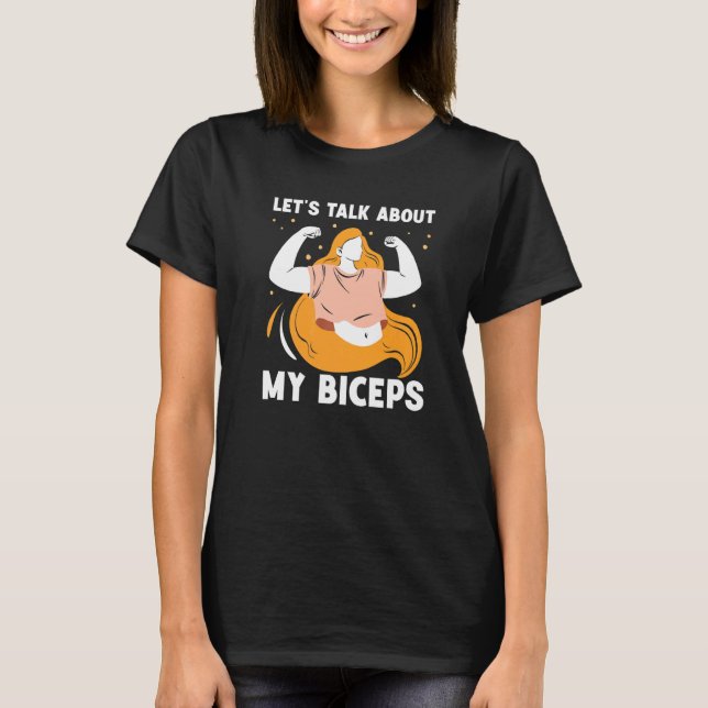 Reden wir über meine Biceps Girl Mama Curl Redewen T-Shirt (Vorderseite)