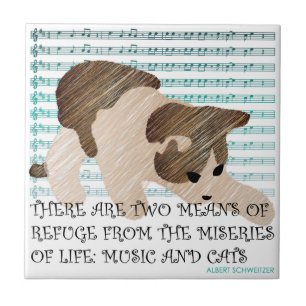 Redewendungen Cat Music Tile Fliese