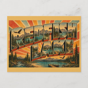 Redfish Lake Idaho Alpensee Berg Kunst Postkarte