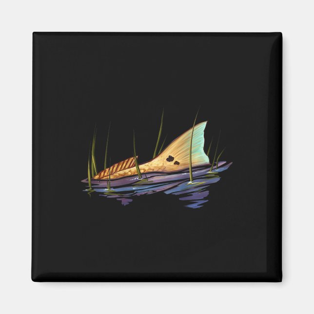 Redfish Red Drum Fish Shirt Redfish Schwanz Magnet (Vorne)