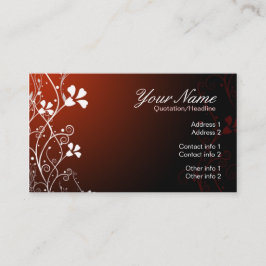 RedFlorali White Floral Red Business Card Visitenkarte