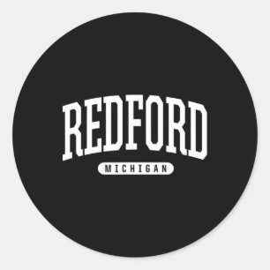 Redford Michigan Urlaub im College-Stil Sport Mi  Runder Aufkleber
