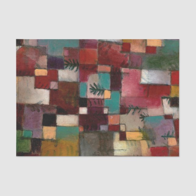 Redgreen und Violetgelbe Rhythmen, Paul Klee Art Seidenpapier (Vorderseite)