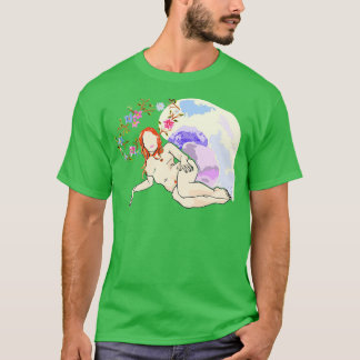 Redhaarige Frau, die sich zurückzieht T-Shirt