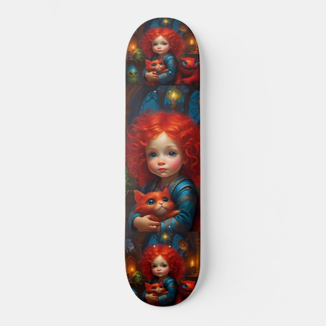 Redhead Adventures: Girl, Colorful Little Monsters Skateboard (Vorderseite)