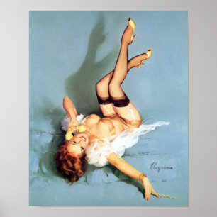 Redhead auf dem Button Poster