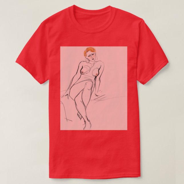 Redhead auf Rosa T-Shirt (Design vorne)