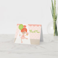 Redhead Ballerina Geburtstag Danke Note Card