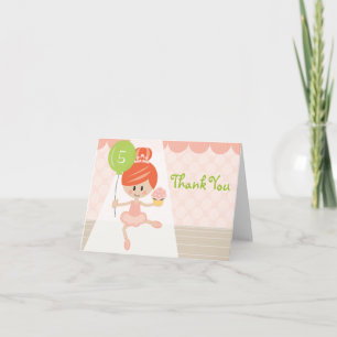 Redhead Ballerina Geburtstag Danke Note Card