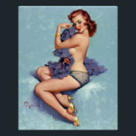 Redhead Beauty Button Up Poster<br><div class="desc">Vintager Pinup. Sehr hochauflösendes Bild direkt aus der originalen Ölmalerei der Leinwand.</div>