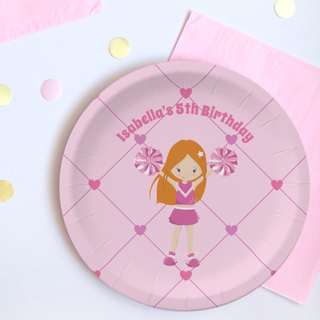 Redhead Cheerleader Girl Niedlich Kindergeburtstag Pappteller (Von Creator hochgeladen)