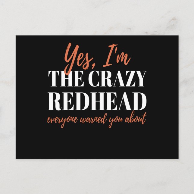 Redhead Crazy Redhead Mc1r Red Hair Postkarte (Vorderseite)