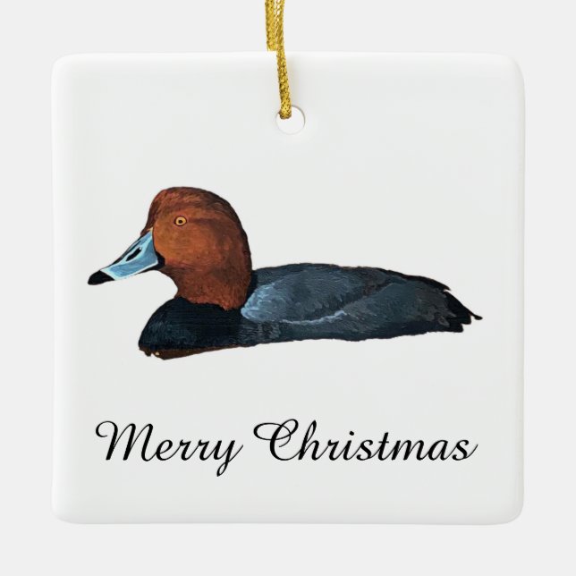 Redhead Duck Keramikornament (Vorderseite)