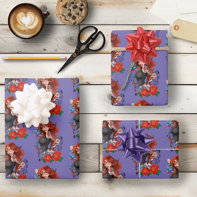Redhead Frau Tattoos Geschenkpapier Set (Von Creator hochgeladen)