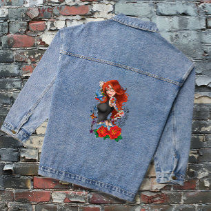 Redhead Frau Tattoos Jeansjacke