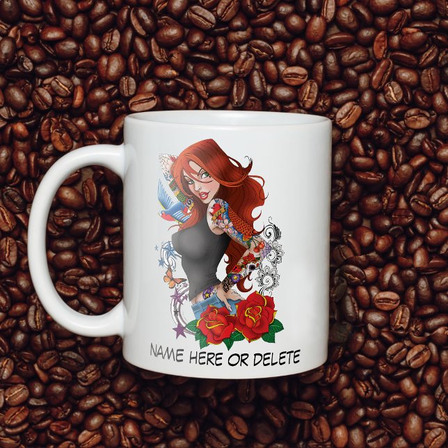 Redhead Frau Tattoos Kaffeetasse (Von Creator hochgeladen)