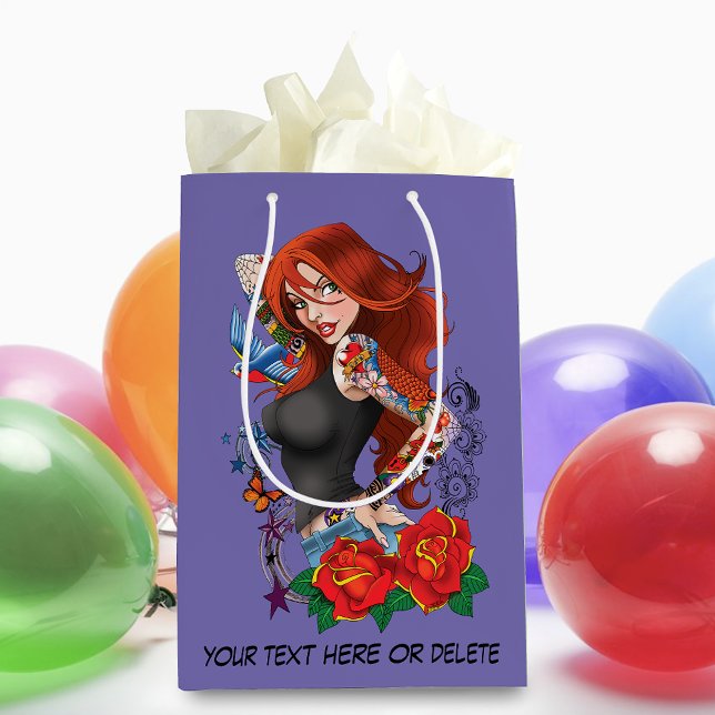 Redhead Frau Tattoos Mittlere Geschenktüte (Von Creator hochgeladen)