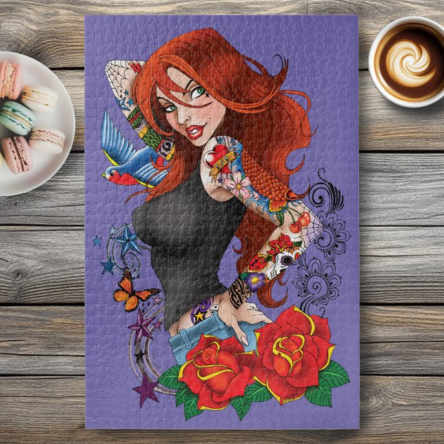 Redhead Frau Tattoos Puzzle (Von Creator hochgeladen)