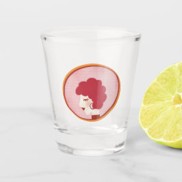 Redhead Girl in Mirror Schnapsglas