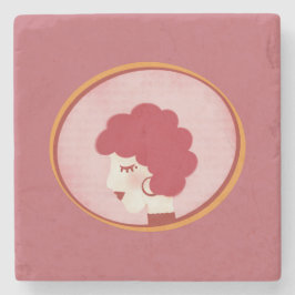 Redhead Girl in Mirror Steinuntersetzer