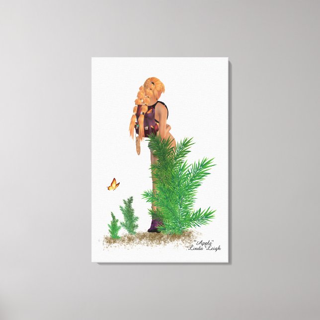 Redhead Hiker Backpack Pinup Girl Canvas Print Leinwanddruck (Vorderseite)
