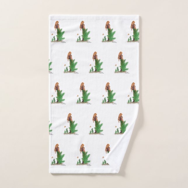 Redhead Hiker Backpack Pinup Girl Muster Handtuch (Handtuch)