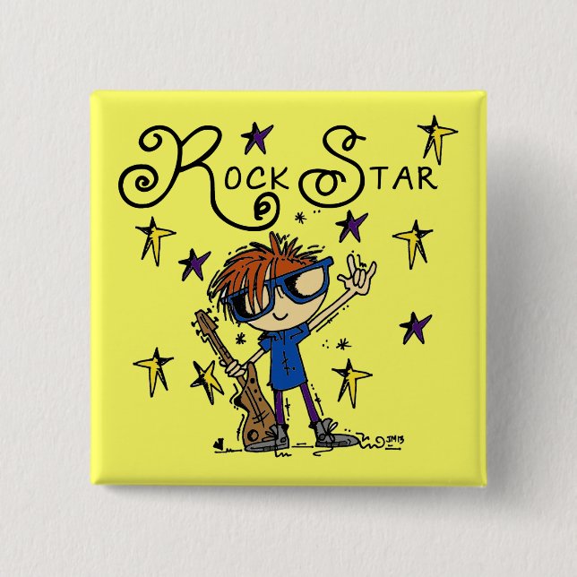 Redhead-Jungen-Rockstar Button (Vorderseite)