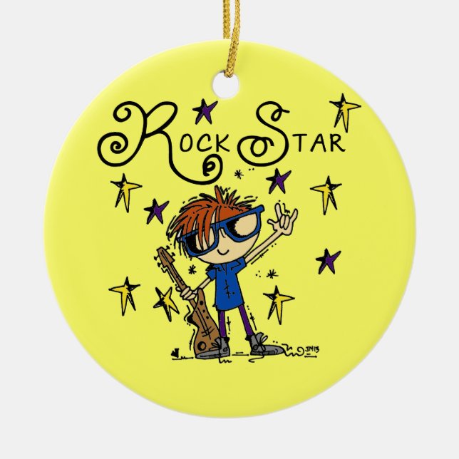 Redhead-Jungen-Rockstar Keramikornament (Vorne)